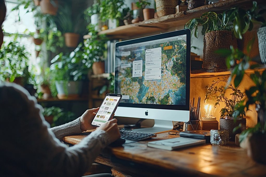 a person reviewing a smartphone app for tracking monthly subscriptions and expenses at a cozy desk (1)