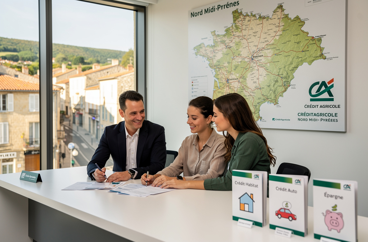 Découvrez le Crédit Agricole Nord Midi-Pyrénées, véritable partenaire financier de proximité, implanté au cœur du Lot, du Tarn, du Tarn-et-Garonne et de l’Aveyron. Profitez d’une expertise locale et d’un accompagnement personnalisé pour tous vos projets, qu’il s’agisse d’immobilier, d’épargne, d’assurance ou de financement adapté à vos besoins et à votre territoire.